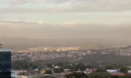 Imagem destacada do post: Nuvem de poeira cobre Goiânia e cidades vizinhas anunciando frente fria