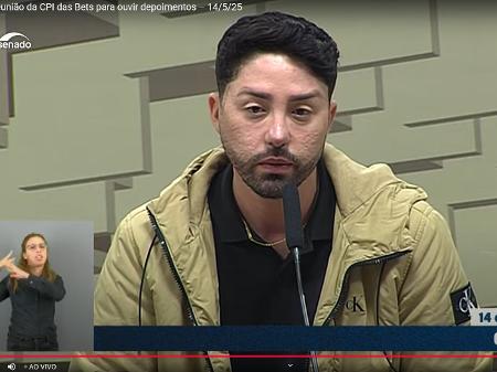 Imagem destacada do post: Rico reclama de tratamento durante depoimento na CPI das Bets, no Senado