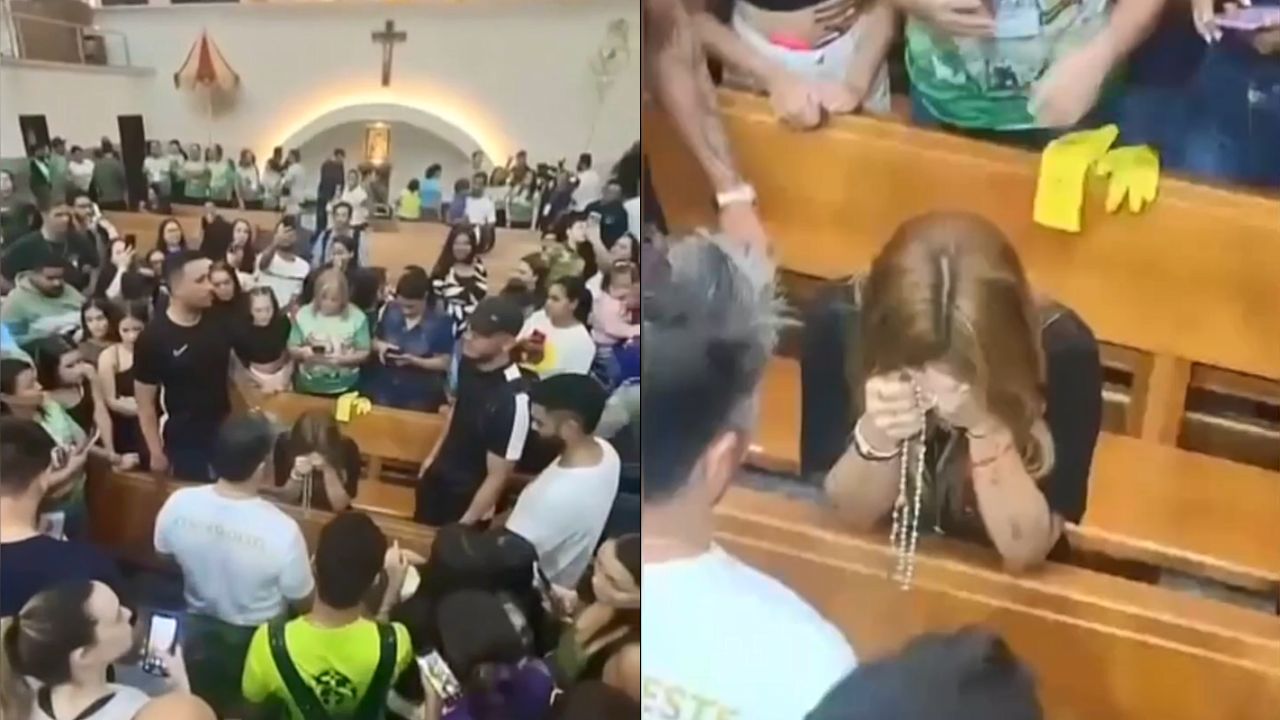 Imagem destacada do post: Vídeo de Virgínia rodeada por câmeras na Basílica de Trindade repercute na web