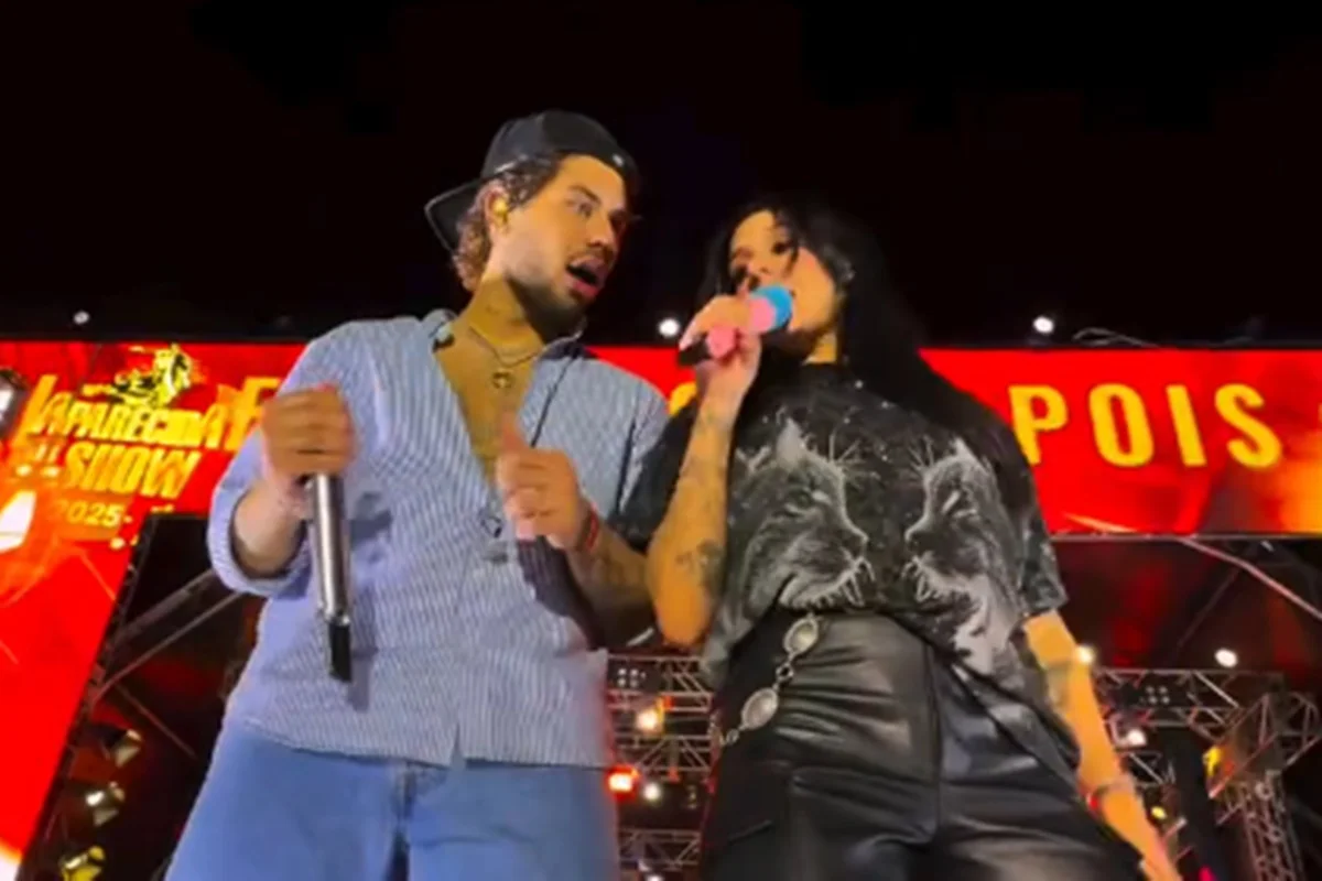 Imagem destacada do post: Ana Castela sobe ao palco com Zé Felipe durante show em Aparecida de Goiânia