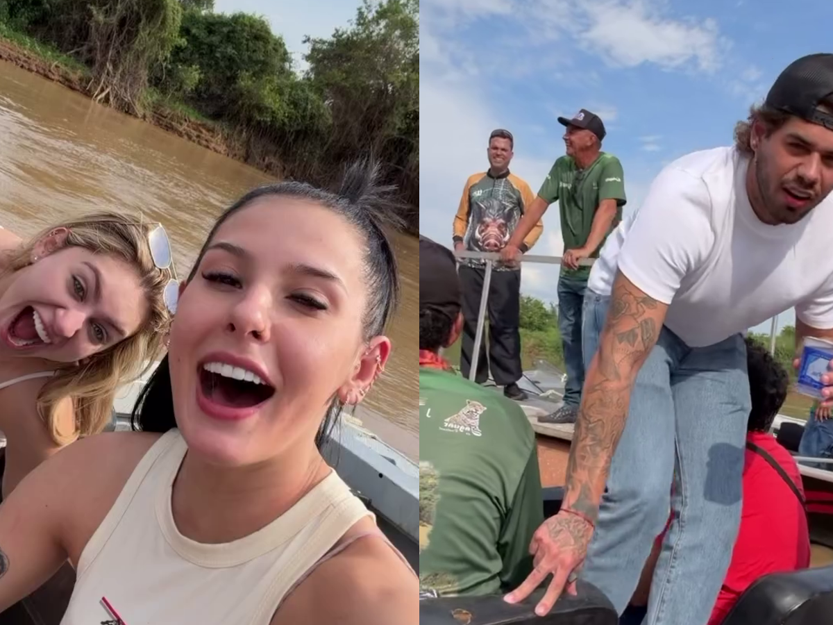 Imagem destacada do post: Após shows, Ana Castela e Zé Felipe curtem pescaria com a família no Pantanal