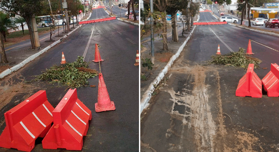 Imagem destacada do post: Erosão interdita avenida importante no Setor Sudoeste, em Goiânia