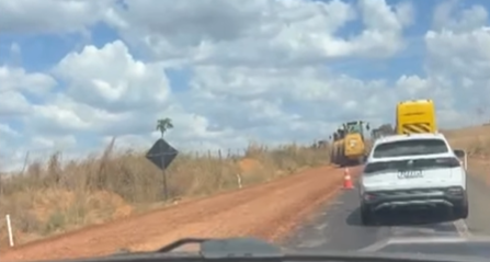 Imagem destacada do post: Internauta registra obras de restauração da GO-309 entre Pires do Rio e Caldas Novas