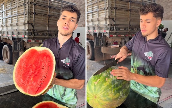 Imagem destacada do post: Jovem goiano viraliza ao vender melancia e chama atenção nas redes [vídeo]