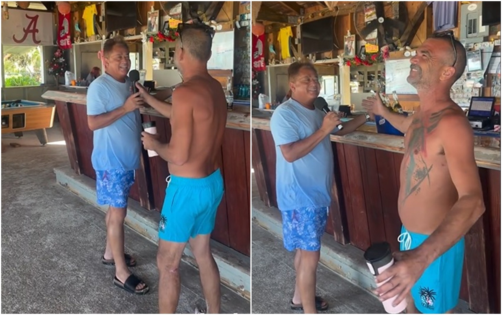 Imagem destacada do post: De férias, Leonardo canta com gringos em bar de ilha nas Bahamas; veja vídeo