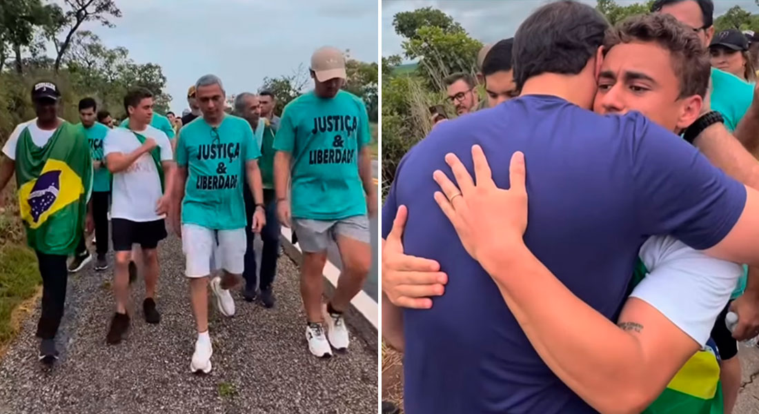 Imagem destacada do post: Nikolas e comitiva cruzam divisa de Minas e Goiás em caminhada de 240 km