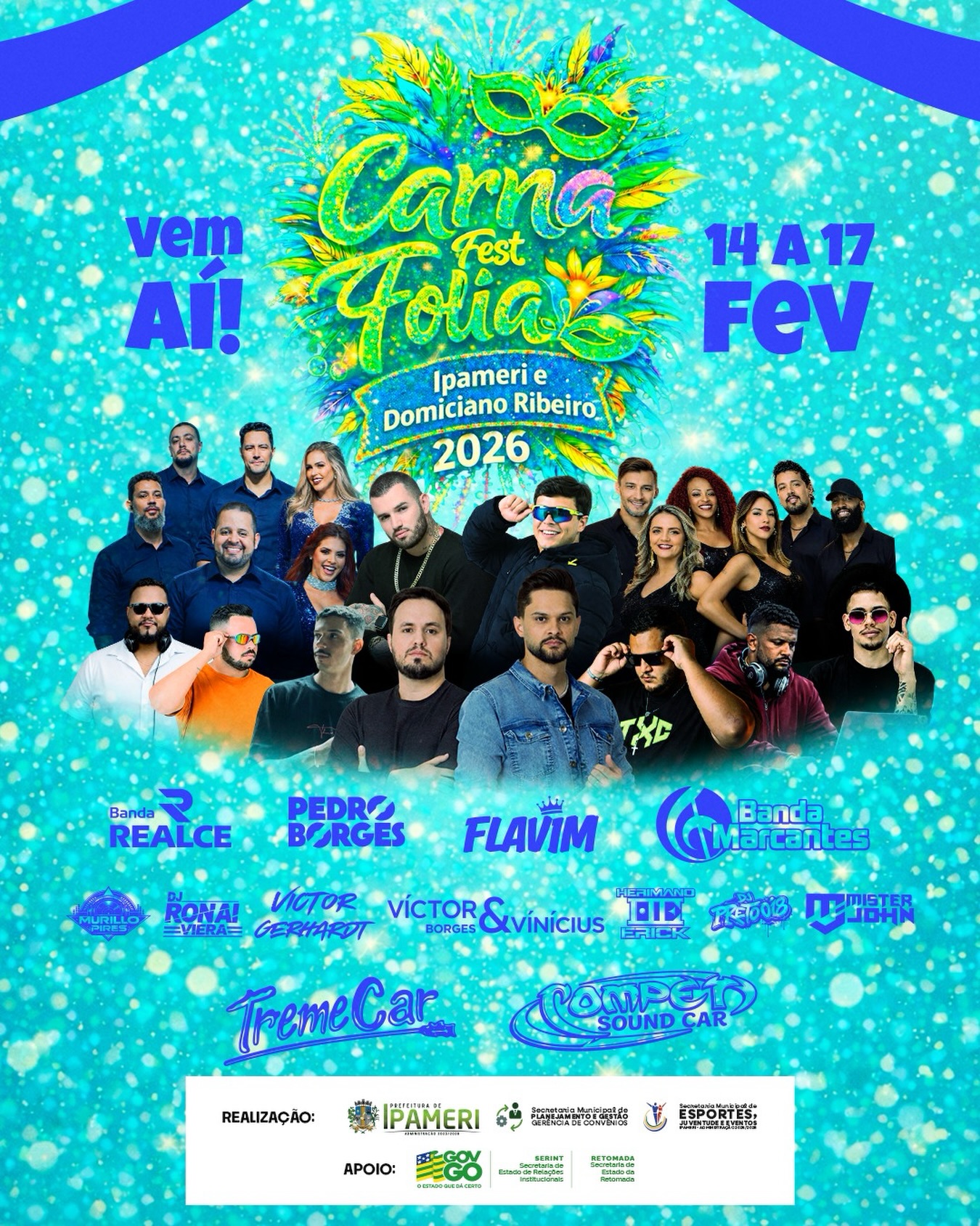 Imagem destacada do post: Carna Fest Folia anima Ipameri e Domiciano Ribeiro entre os dias 14 e 17/02