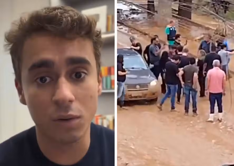 Imagem destacada do post: Nikolas é criticado após bloquear rua alagada pra gravar vídeo, diz morador