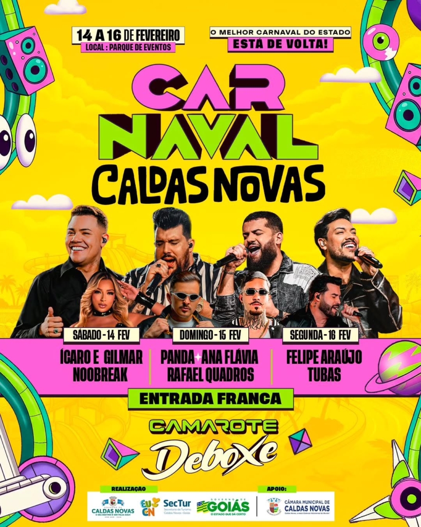 Carnaval de Caldas Novas terá Felipe Araújo, Panda, Ícaro e Gilmar e outros artistas 1 prefeituracaldasnovas 629096515 18561168412061360 8033623164734173468 n