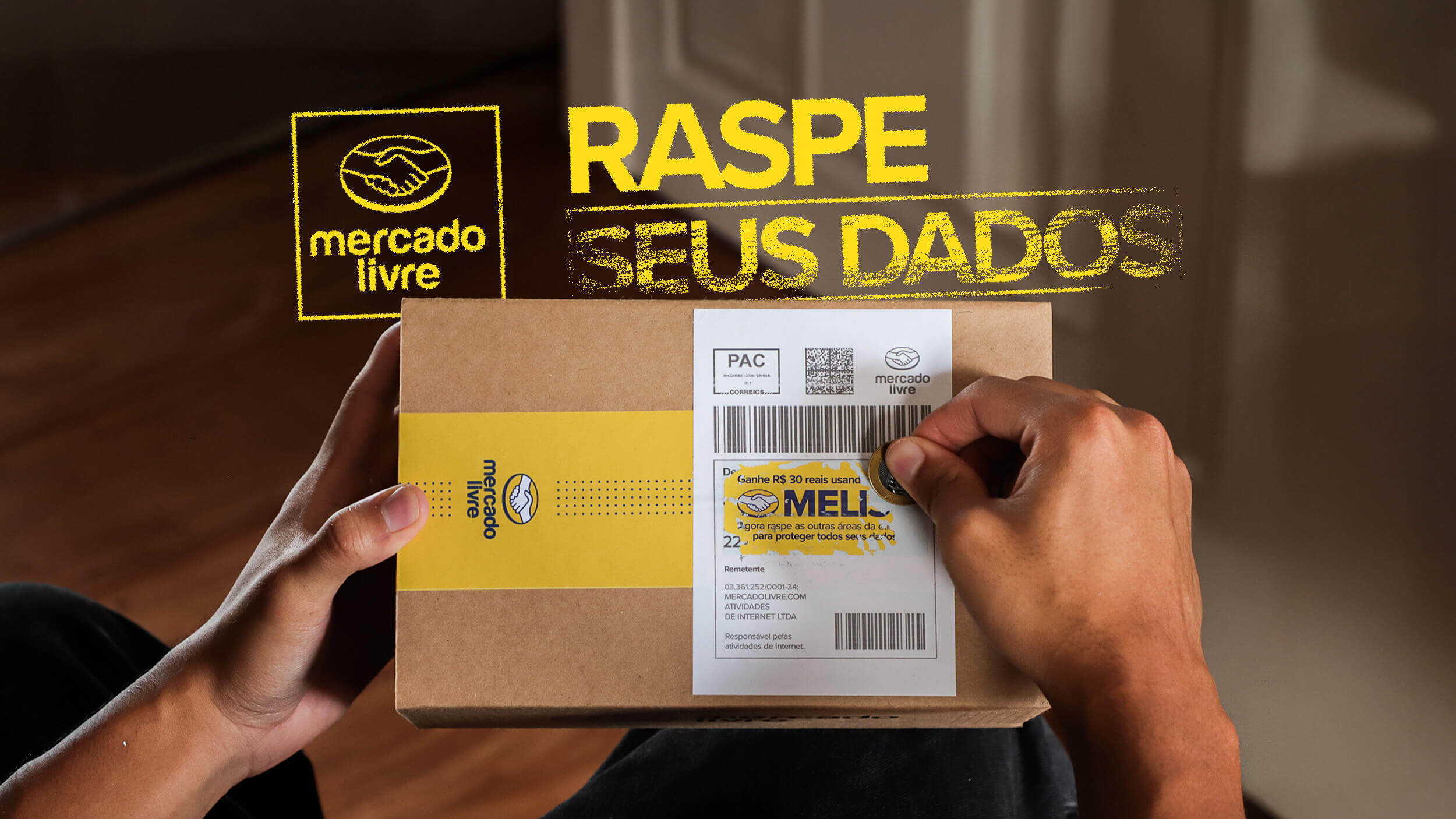Imagem destacada do post: Mercado Livre faz ação pra incentivar raspar os dados da caixa antes de jogar fora