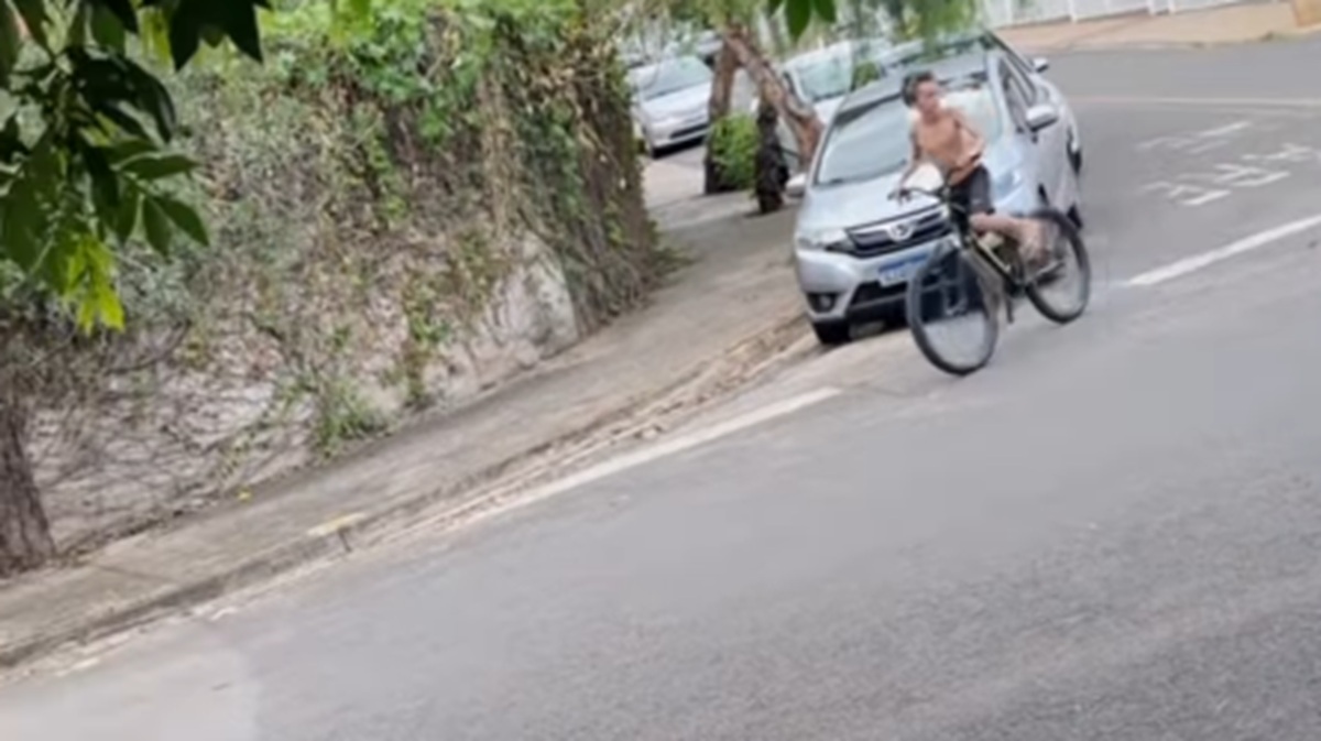 Imagem destacada do post: Irmã sobe em árvore para filmar manobra e irmão leva tombo em cena inusitada
