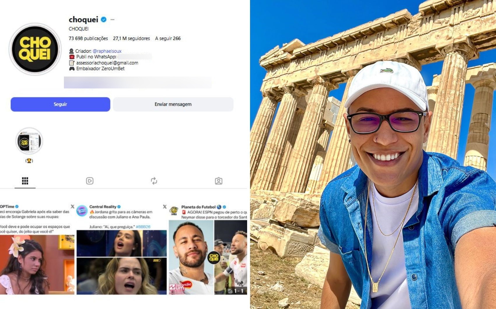 Imagem destacada do post: ‘Choquei’ exaltou MC Ryan em posts dias antes da prisão do dono da página