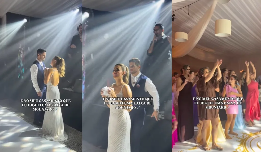 Imagem destacada do post: Noiva troca buquê por ‘Mounjaro’ e cena chama a atenção de convidados