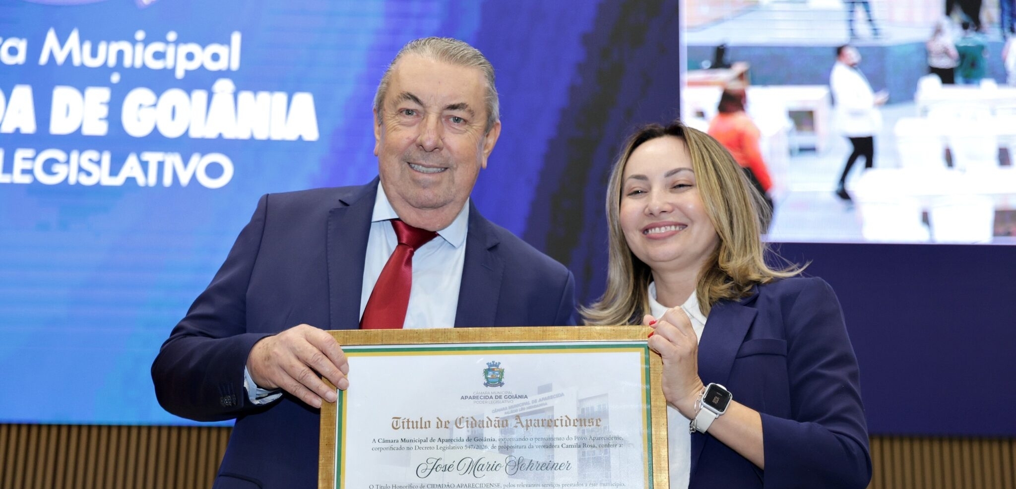 José Mário Schreiner recebe Título de Cidadão Aparecidense