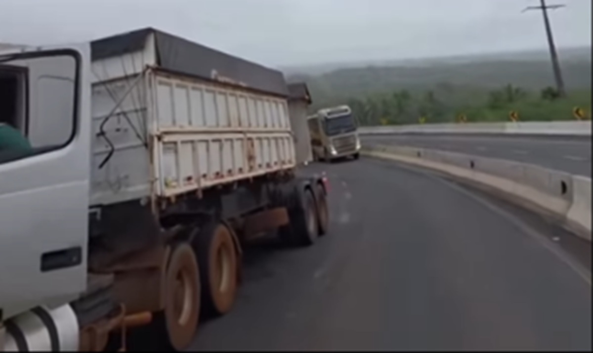 Caminhoneiro escapa por pouco de acidente na serra e grava momento [vídeo]