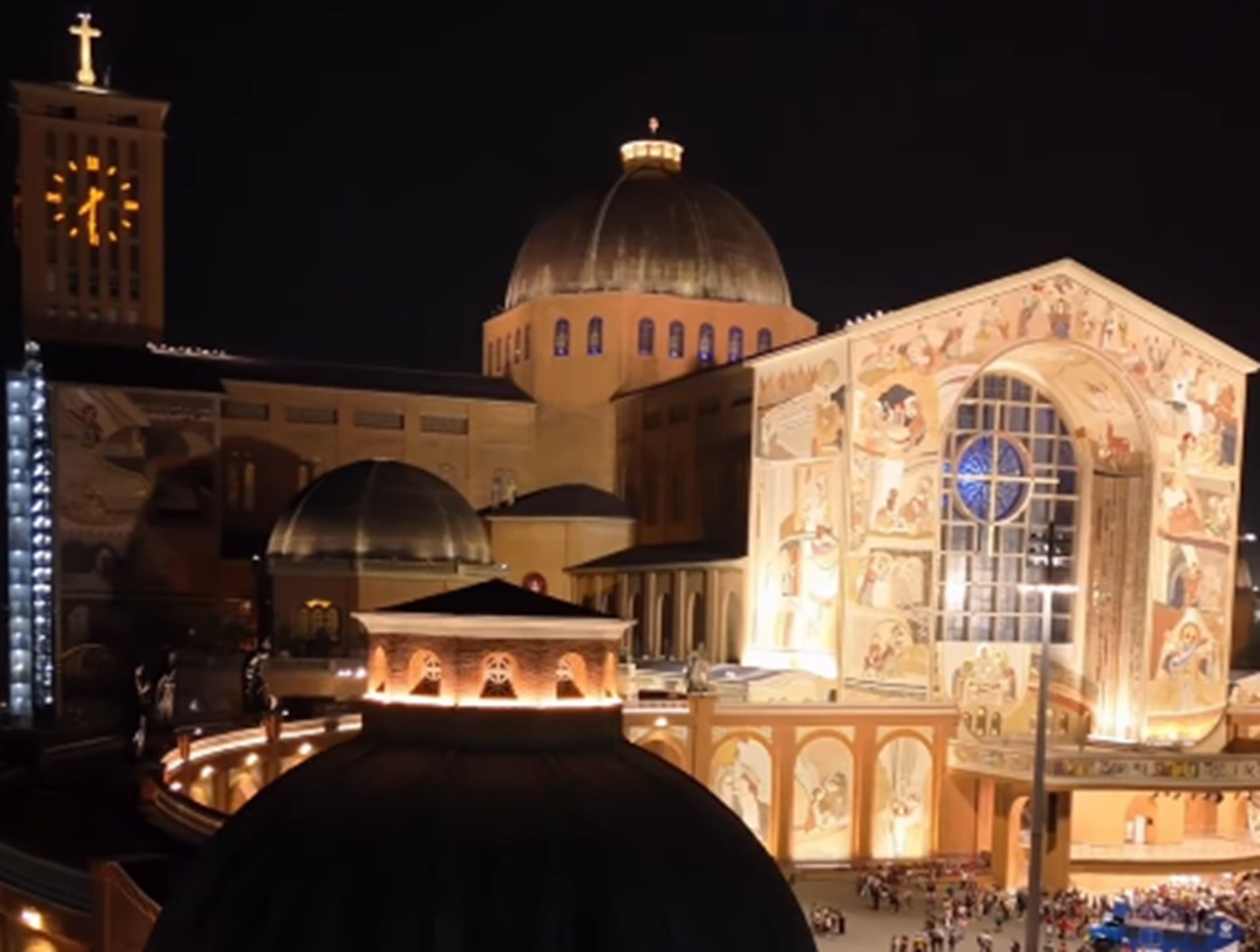 Imagens aéreas mostram detalhes da Basílica de Aparecida, no Dia da Padroeira do Brasil; veja vídeo