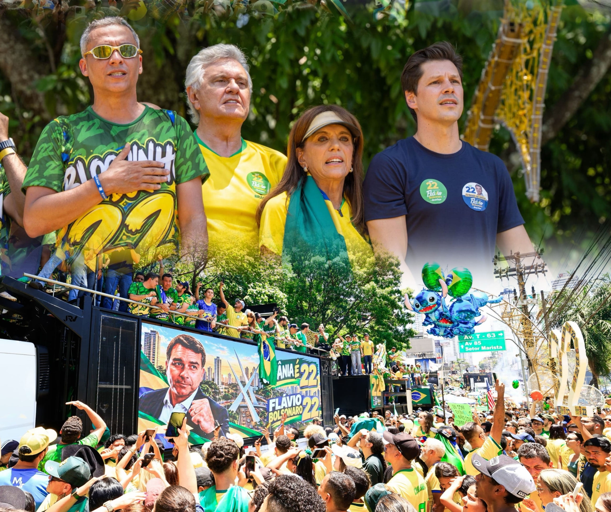 Ato pró-Flávio reúne apoiadores e políticos no Vaca Brava, em Goiânia