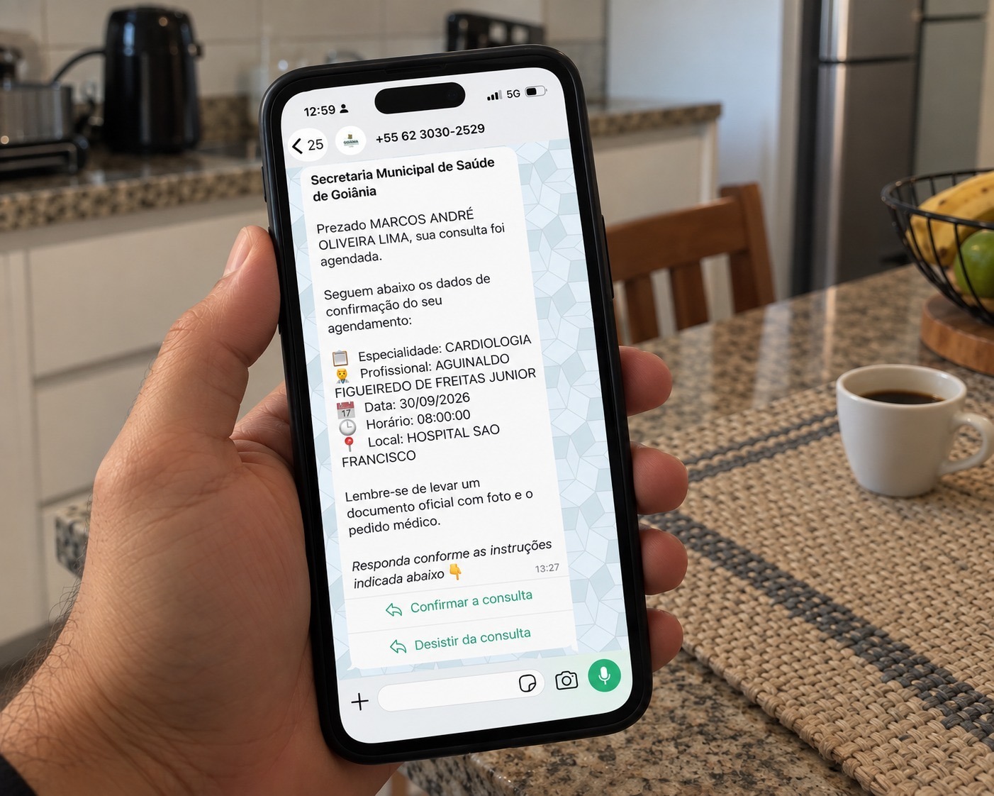 Prefeitura vai enviar WhatsApp pra confirmar agendamento de consultas
